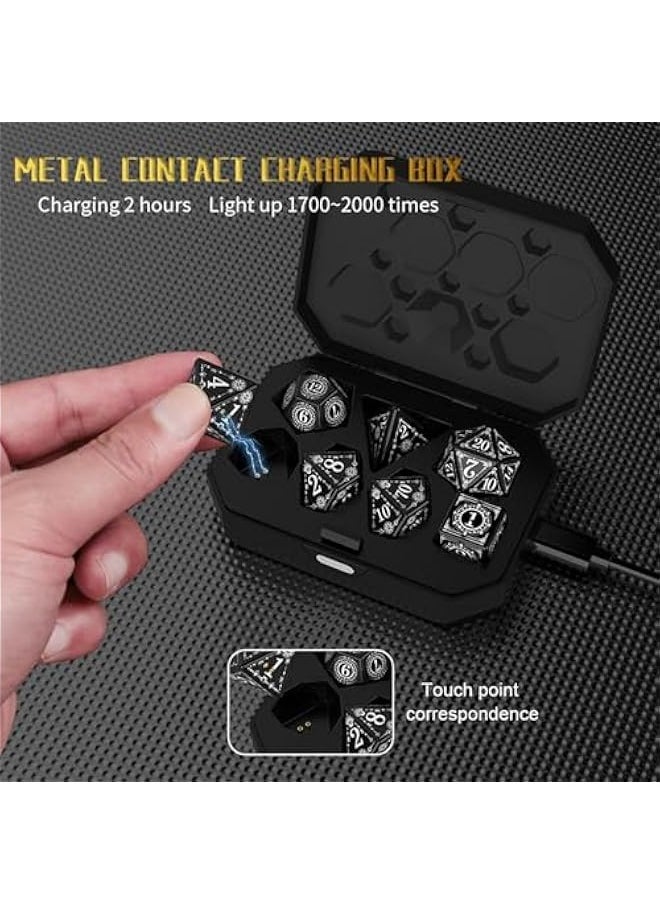 Generic - LED Dice Set D&D Rechargeable, Wireless Light up Dice Set DND Dice Set, Cool DND Dice with Charging Box Flicker Luminous Dice, Magic Dice Polyhedral Role Playing Dice for DND Gifts RPG (Multicolor) - Image 1