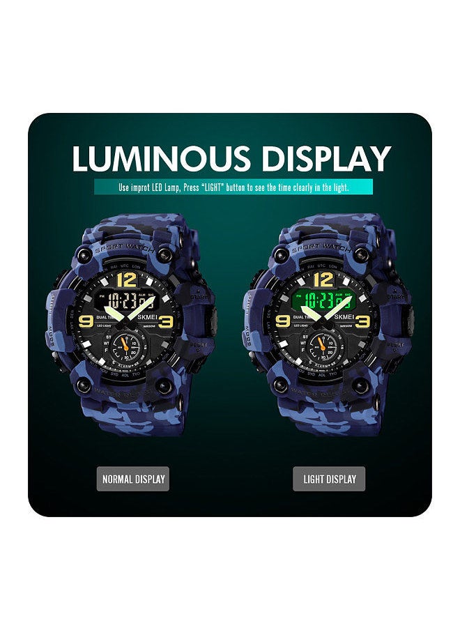 SKMEI Men's Digital Sport Watch SKMEI Classic 5ATM Waterproof Sport Watch with Alarm Stopwatch LED Backlight Dual Display Electronic Analog Wrist Watch 12/ 24 Format Black  - Image 4