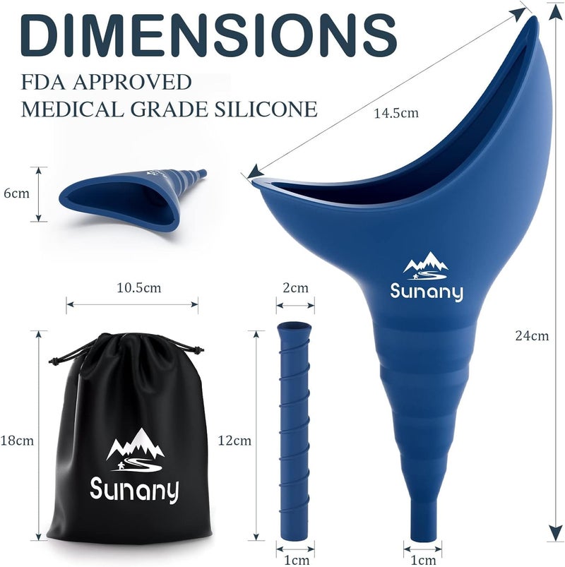 Sunany Store Female Urination Device, Reusable Female Urinal Silicone Women Pee Funnel Allows Women to Pee Standing Up, The Perfect Companion for Camping,Outdoor,Travel（Fuchsia） - Image 4