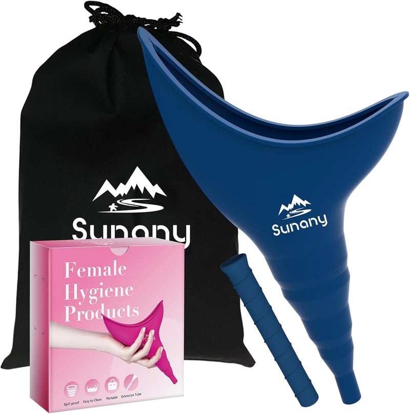 Sunany Store Female Urination Device, Reusable Female Urinal Silicone Women Pee Funnel Allows Women to Pee Standing Up, The Perfect Companion for Camping,Outdoor,Travel（Fuchsia） - Image 1