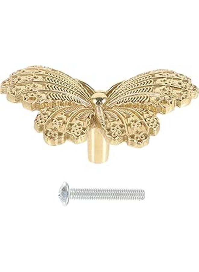 Gold Butterfly Cabinet Handles Drawer Pulls Brass Wardrobe Kitchen Knobs Dresser - Image 1