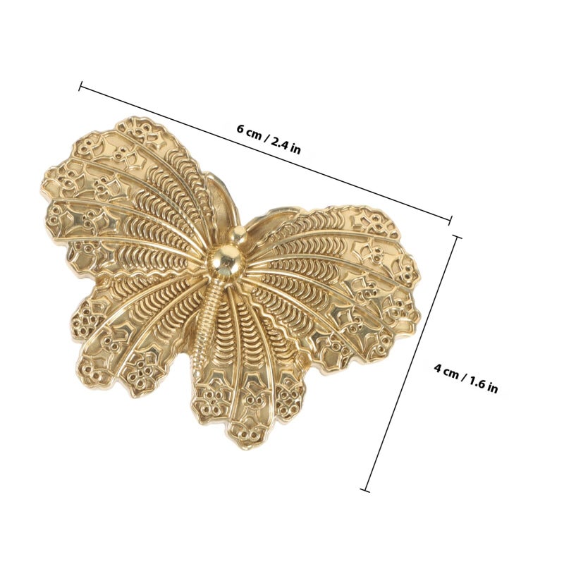 Gold Butterfly Cabinet Handles Drawer Pulls Brass Wardrobe Kitchen Knobs Dresser - Image 3