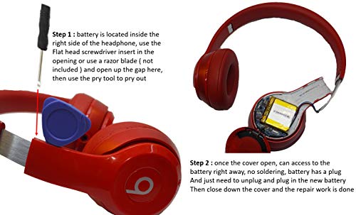 WirelessFinest بطارية بديلة + أداة لسماعات Beats Solo 2.0 3.0 AEC353535 اللاسلكية لإصلاح الطاقة (ليس لـ Studio 2 3) - Image 4
