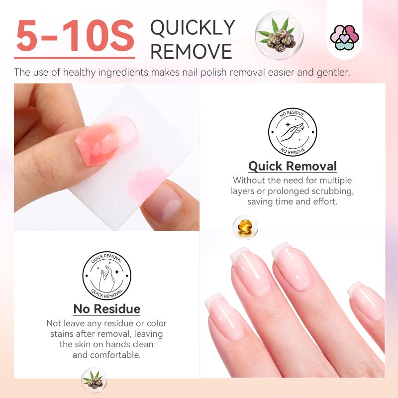 SAVILAND Jelly Nail Polish Set Quick-Dry: 2024 Summer Pastel Pink Nail Polish with Base-Top Coat 0.34 oz Macaron-Candy Transparent Nudes Nail Lacquer Kit for Beginner Finger Toe French DIY Home - Image 5