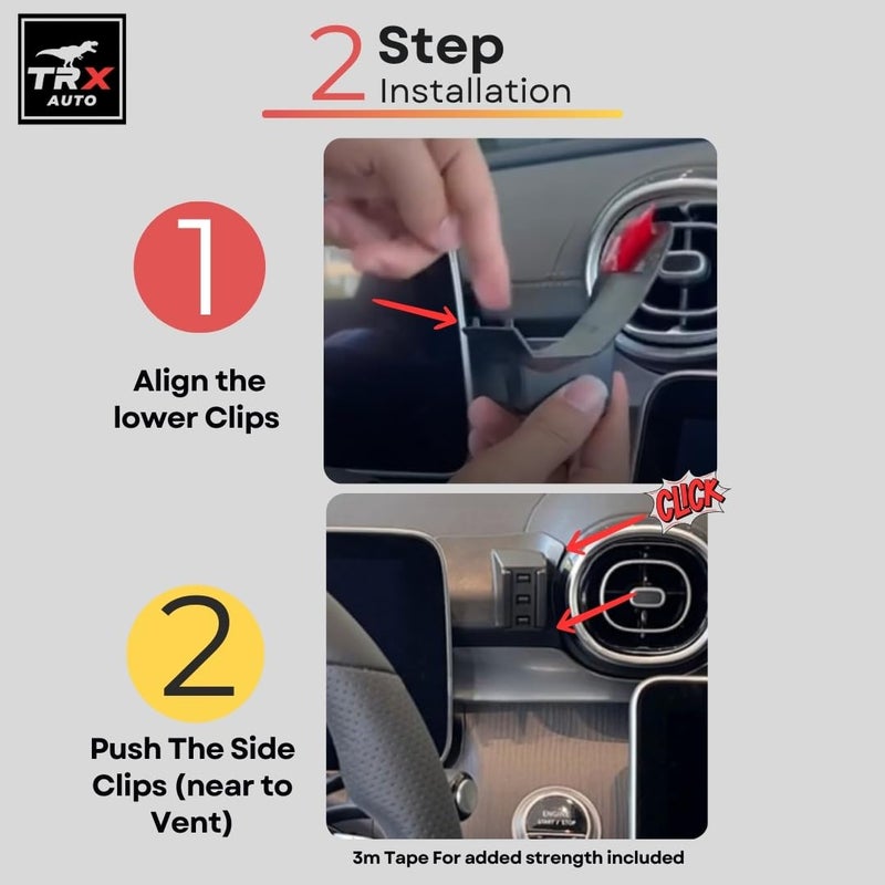 TRX AUTO Phone Holder Mount With Gravity Phone Holder For Mercedes Benz C Class, GLC 2022 2023 2024 2025 | Mercedes C Class Car Accessories | Mercedes Mobile Phone Holder - Image 4