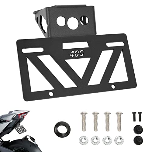 INKUDRI 2024 2025 Ninja 500 Fender Eliminator Ninja 400 Fender Eliminator Tail Tidy License Plate Bracket Mount Fit with OEM & Aftermarket Turn Signal Z400 2018 2019 2020 2021 2022 2023 2024 2025 Z500 2024 - Image 1