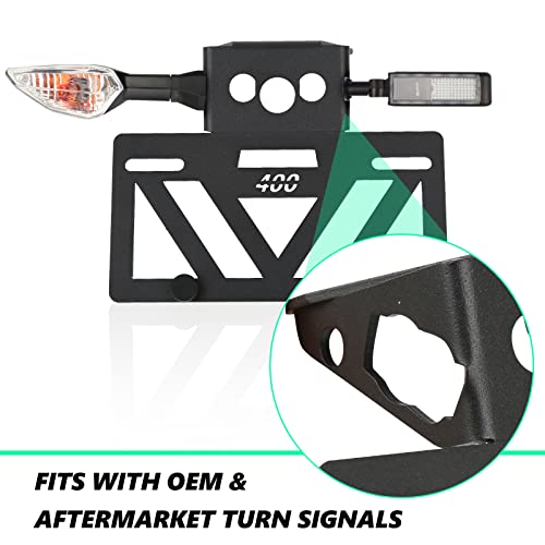 INKUDRI 2024 2025 Ninja 500 Fender Eliminator Ninja 400 Fender Eliminator Tail Tidy License Plate Bracket Mount Fit with OEM & Aftermarket Turn Signal Z400 2018 2019 2020 2021 2022 2023 2024 2025 Z500 2024 - Image 2
