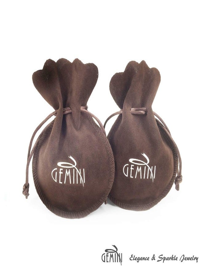 جيميناي أقراط دائرية كبيرة مرصعة بالكريستال بنقشة جلد النمر للنساء من برج الجوزاء، موديل GM148، مقاس: 5 سم، لون: ذهبي - Image 5