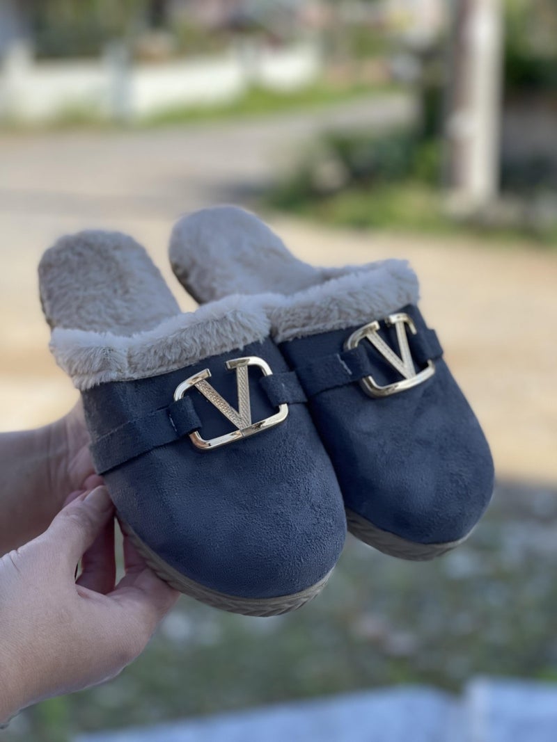 ModaFrato Violet Women's Home Slippers Winter Slippers Dowry Pack Guest Slippers  - Image 2