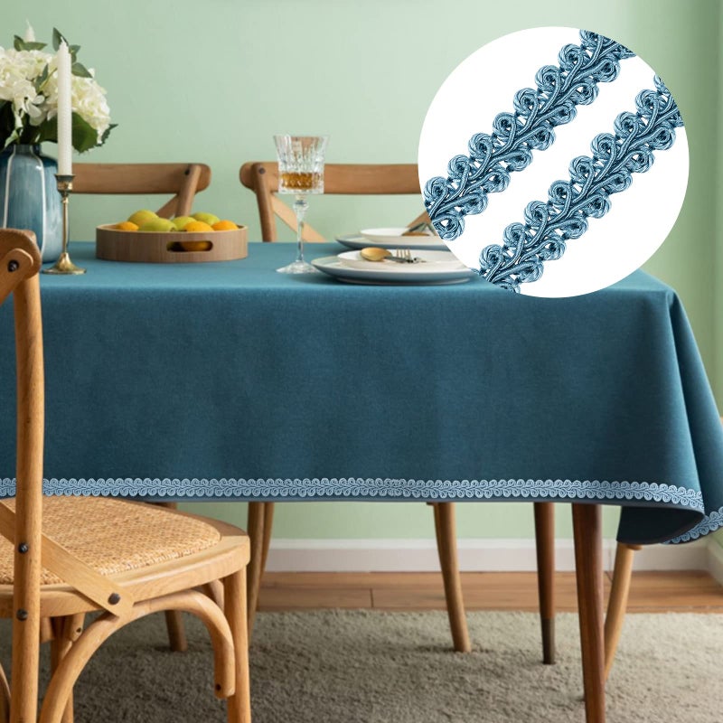 PH PandaHall 15 Yards Gimp Braid Trim 1/2 inch Polyester Woven Braid Trim Decorative Gimp Trim Ribbon for Costume DIY Crafts Sewing Upholstery Curtain Slipcover Decoration, Steel Blue - Image 2