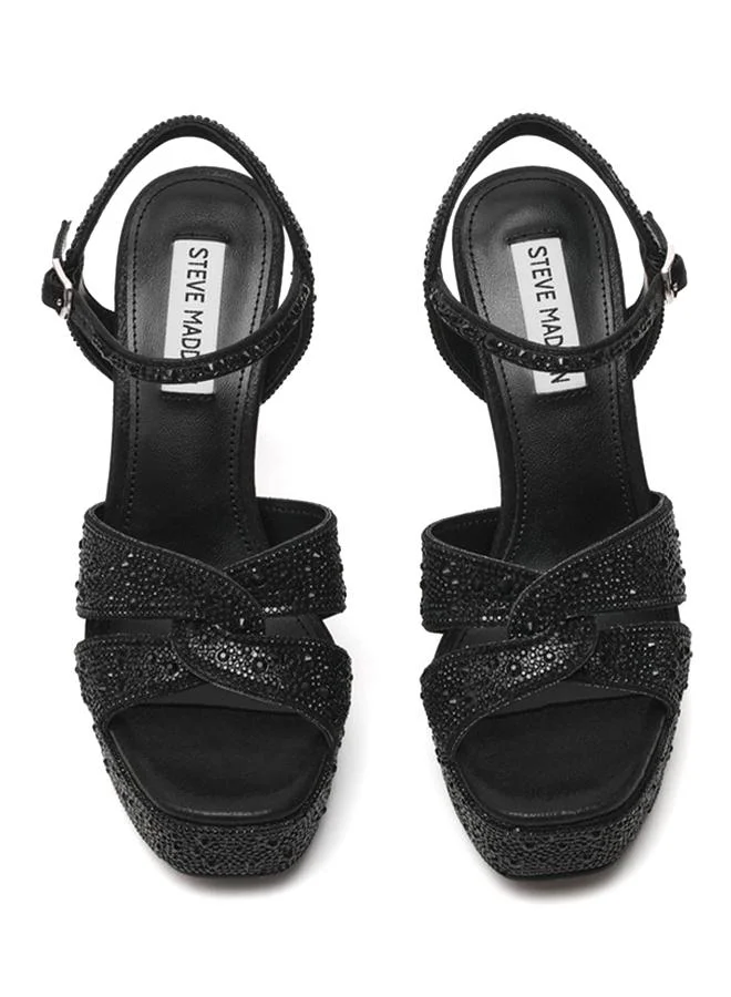 Steve Madden  Lavisher-R Black Women's Embellished Heeled Sandals for Women | Best Price UAE