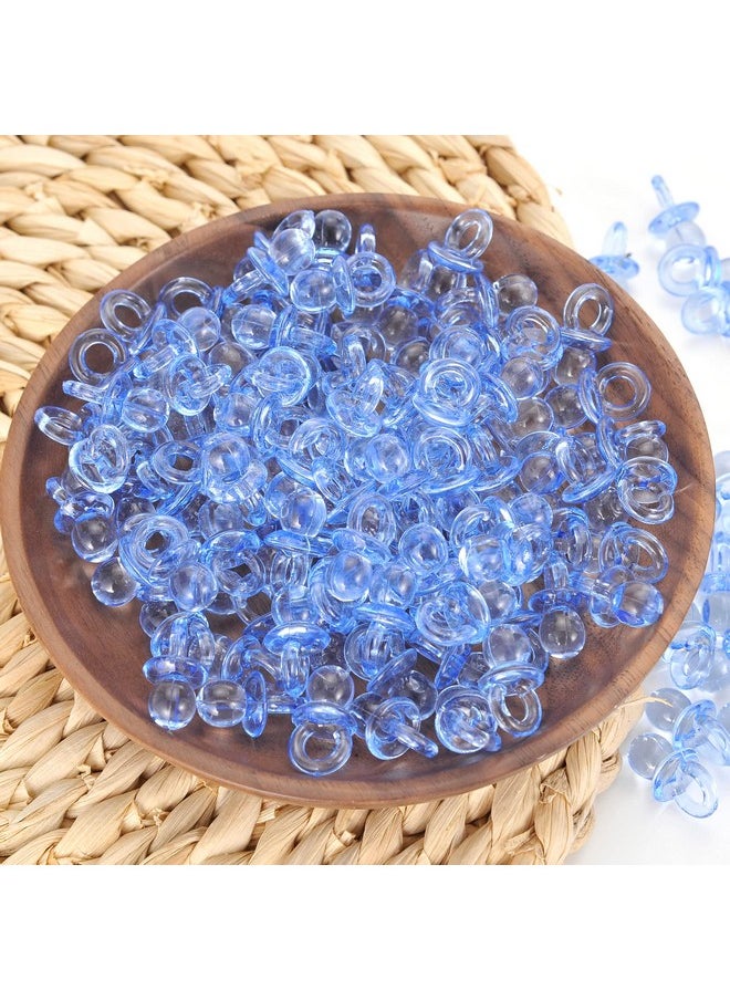 PowerTRC PowerTRC 144 Pcs Mini Acrylic Blue Pacifiers for Baby Shower Games, 0.86 Inch Bulk Baby Shower Decoration Chupones para Gender Reveal Table Decorations Party Favors  - Image 1