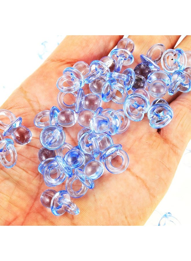 PowerTRC PowerTRC 144 Pcs Mini Acrylic Blue Pacifiers for Baby Shower Games, 0.86 Inch Bulk Baby Shower Decoration Chupones para Gender Reveal Table Decorations Party Favors  - Image 4