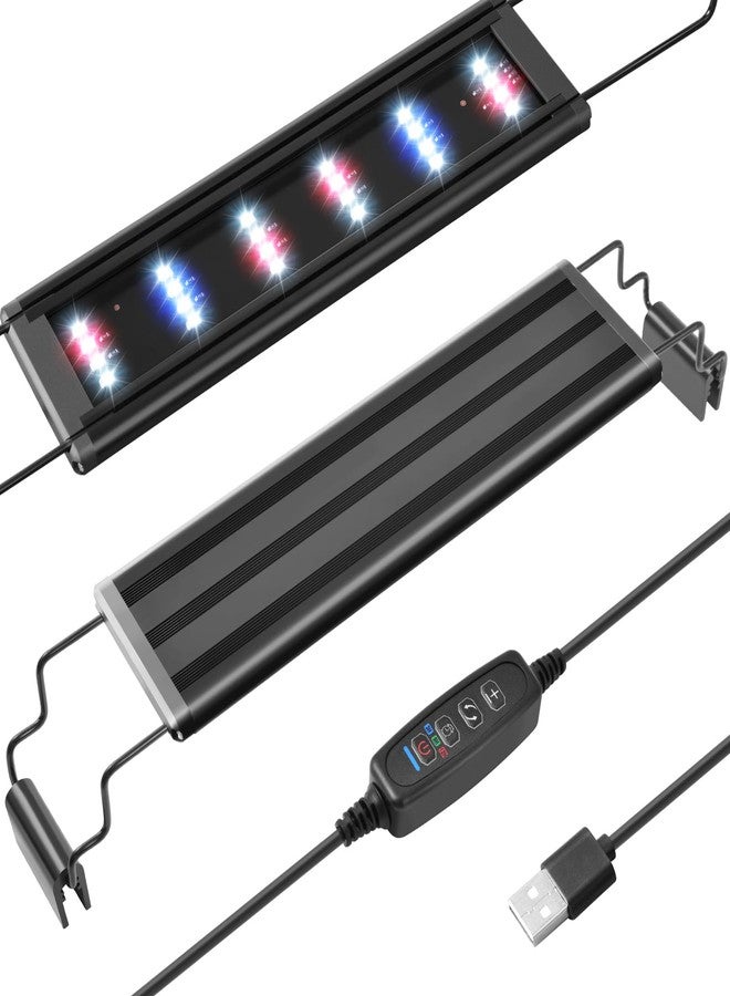 مصباح LED صغير لحوض السمك من فيدور يعمل بمنفذ USB، مصباح كامل الطيف لحوض السمك مع أقواس قابلة للتمديد، مصباح نباتات قابل للتعديل لحوض السمك مع وحدة تحكم خارجية، لحوض المياه العذبة (11-16 بوصة) - Image 1