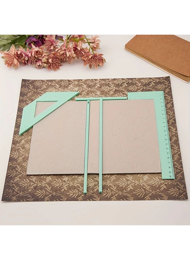 مسطرة متعددة الوظائف مجموعة أدوات صنع غلاف دفتر يوميات DIY أداة حرفية من البولي بروبيلين مقاس 12 × 12 بوصة - Image 3