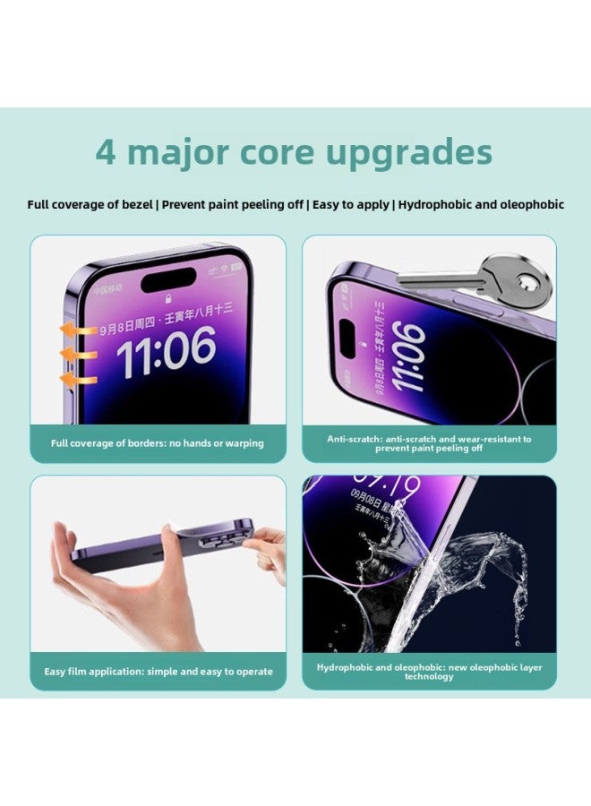 For Iphone Apple 16e/15/14/13promax Transparent Invisible Side Film HD Explosion-proof Frame Film-Color:Transparent Hydrogel Film (bare Film)-Size:Apple 15plus Frame Film  - Image 5