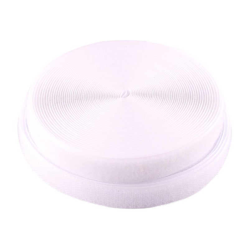 QBGTFAK QBGTFAK 078 Inch 20mm Width Sew on Hook and Loop 10M 109 Yards White 