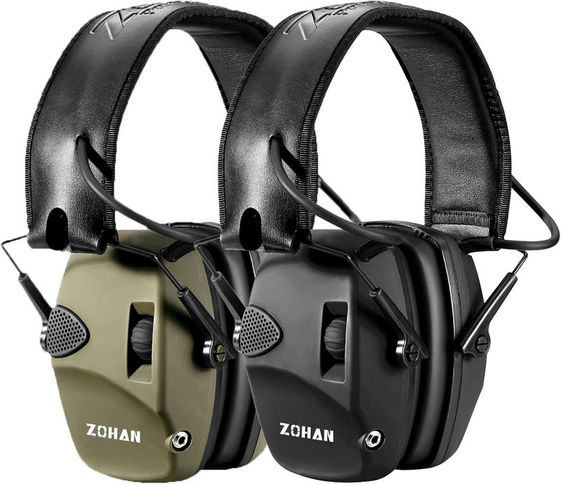 Zohan EM054 Electronic Shooting Ear Protection with 4X Sound Amplification 2 Pack,Slim Active Noise Reduction Earmuffs for Gun Range - Image 1