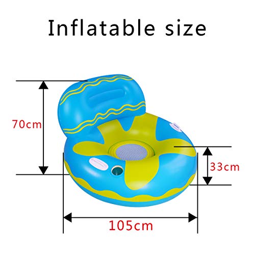 SUNSHINE-MALL Pool Float for Adult, Adult Pool Floats, mesh Bottom Pool raft, with Two Handle and a Big Cup Holder, Great for Chilling in the Pool,(Pool Sofa, Blue) - Image 5