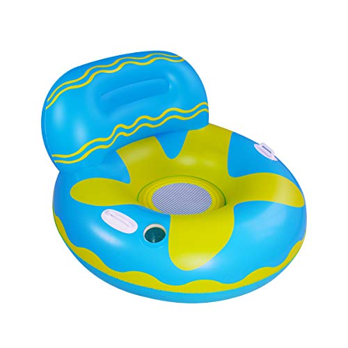 SUNSHINE-MALL Pool Float for Adult, Adult Pool Floats, mesh Bottom Pool raft, with Two Handle and a Big Cup Holder, Great for Chilling in the Pool,(Pool Sofa, Blue) - Image 4
