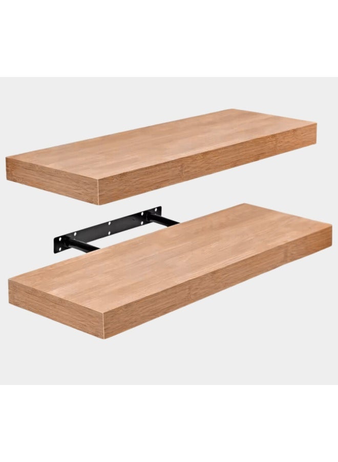 Feelings Floating Wall Shelves Rectangular 40cm Natural 40 x 19.50 x 3.80cm - Image 1