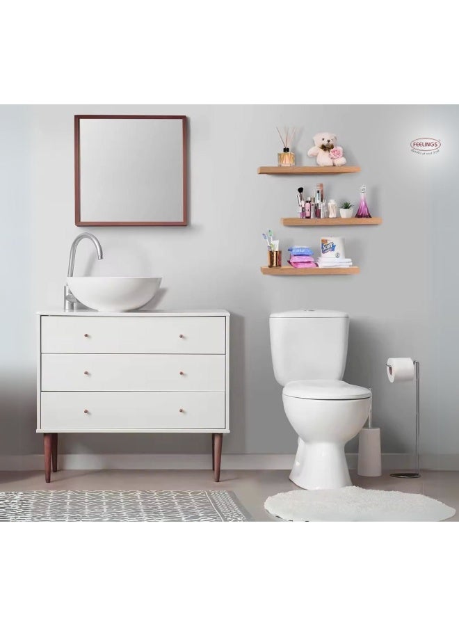 Feelings Floating Wall Shelves Rectangular 40cm Natural 40 x 19.50 x 3.80cm - Image 4