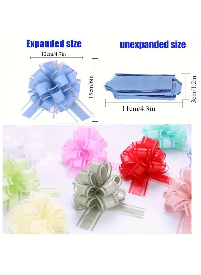 Gold 6pcs Large Plastic Gift Bows 6 Inch for Wedding Holiday Decorations - Image 3