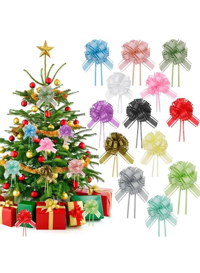 Gold 6pcs Large Plastic Gift Bows 6 Inch for Wedding Holiday Decorations - Image 1