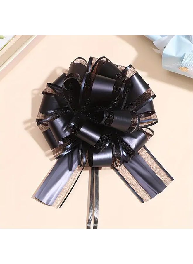 Gold 6pcs Large Plastic Gift Bows 6 Inch for Wedding Holiday Decorations - Image 4