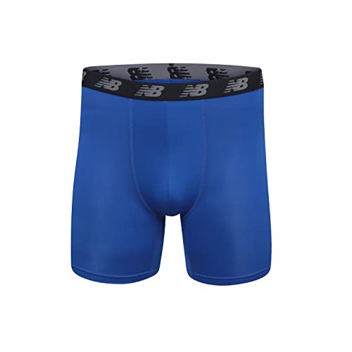 New Balance Men's Performance 5" No Fly Boxer Brief, 4-Pack, Thunder/Maldives Blue/Team Royal/Pigment, Medium (NB3017-4) - Image 3
