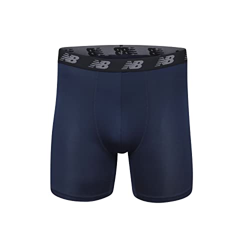 New Balance Men's Performance 5" No Fly Boxer Brief, 4-Pack, Thunder/Maldives Blue/Team Royal/Pigment, Medium (NB3017-4) - Image 2