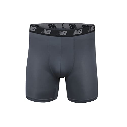 New Balance Men's Performance 5" No Fly Boxer Brief, 4-Pack, Thunder/Maldives Blue/Team Royal/Pigment, Medium (NB3017-4) - Image 4