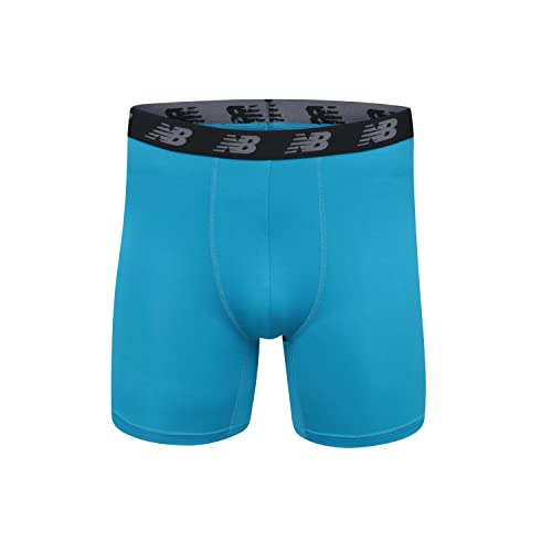 New Balance Men's Performance 5" No Fly Boxer Brief, 4-Pack, Thunder/Maldives Blue/Team Royal/Pigment, Medium (NB3017-4) - Image 5