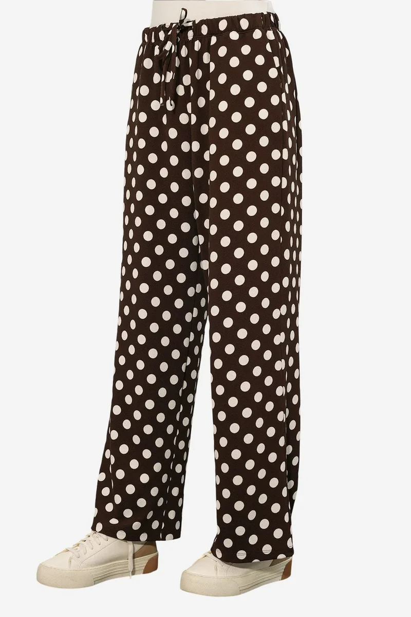 بيغ دارت BDART Women's Polka Dot Wide Leg Pants
