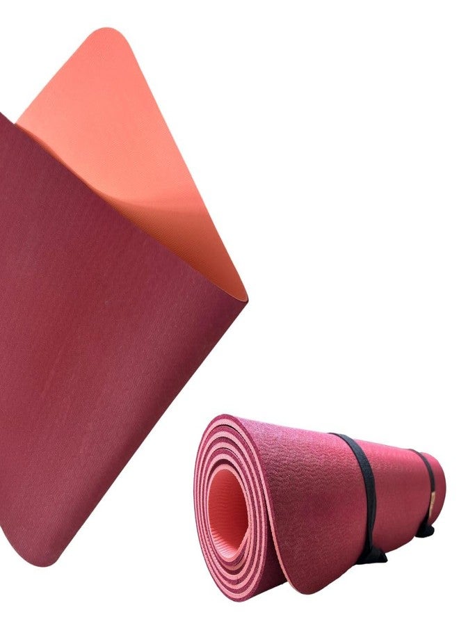 ZEDAN 6MM Yoga Mat with Rolling Belt for Women & Men | Light Weight with Anti-Slip Dual Side Embossed Gym Mat | For Workout, Yoga, Fitness, Exercise - Image 1