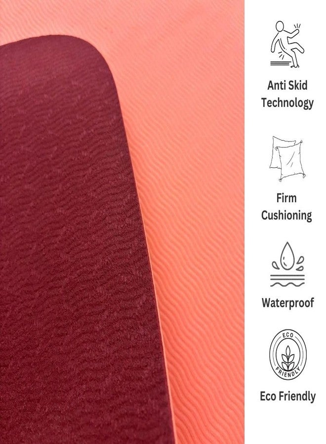 ZEDAN 6MM Yoga Mat with Rolling Belt for Women & Men | Light Weight with Anti-Slip Dual Side Embossed Gym Mat | For Workout, Yoga, Fitness, Exercise - Image 3