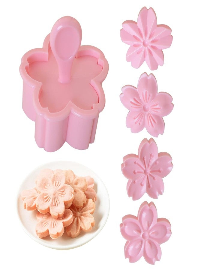 SJZBIN 1 Cookie Grinder 4 Patterns Pink Cherry Blossom Moldlings Cranberry Bun Press Embossing Home Flipping Baking Tools - Image 1