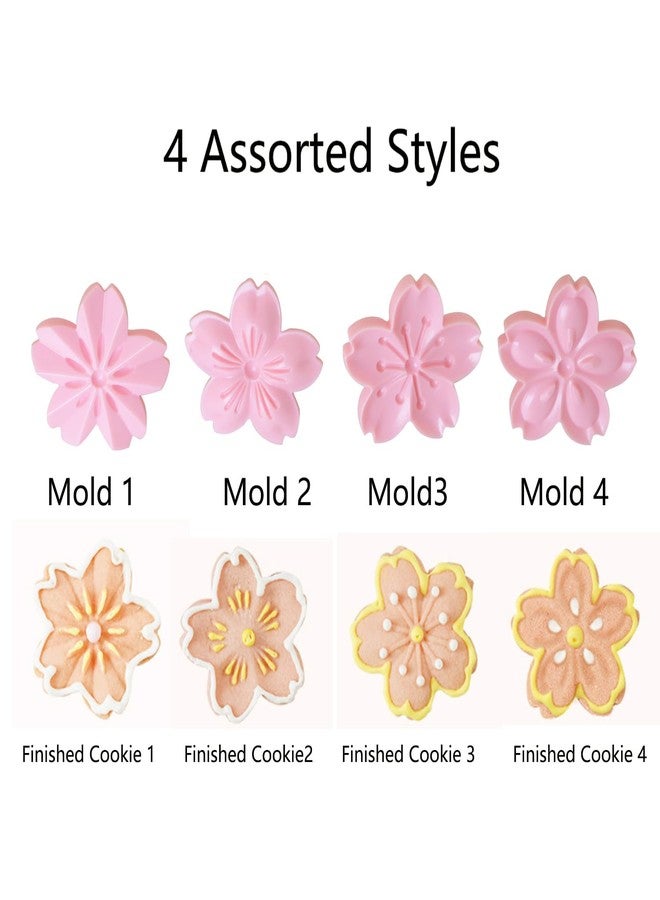 SJZBIN 1 Cookie Grinder 4 Patterns Pink Cherry Blossom Moldlings Cranberry Bun Press Embossing Home Flipping Baking Tools - Image 3