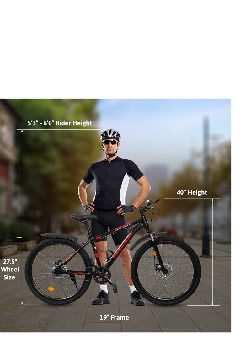 ENDLESS  Endless 27.5" Mountain Bike for Adults | High Carbon Steel 19" Frame, Disc Brakes, Suspension MTB with Front & Rear Mudguards, Adjustable Seat, 2.135" All-Terrain Tires – Perfect for Men & Women  - Image 5