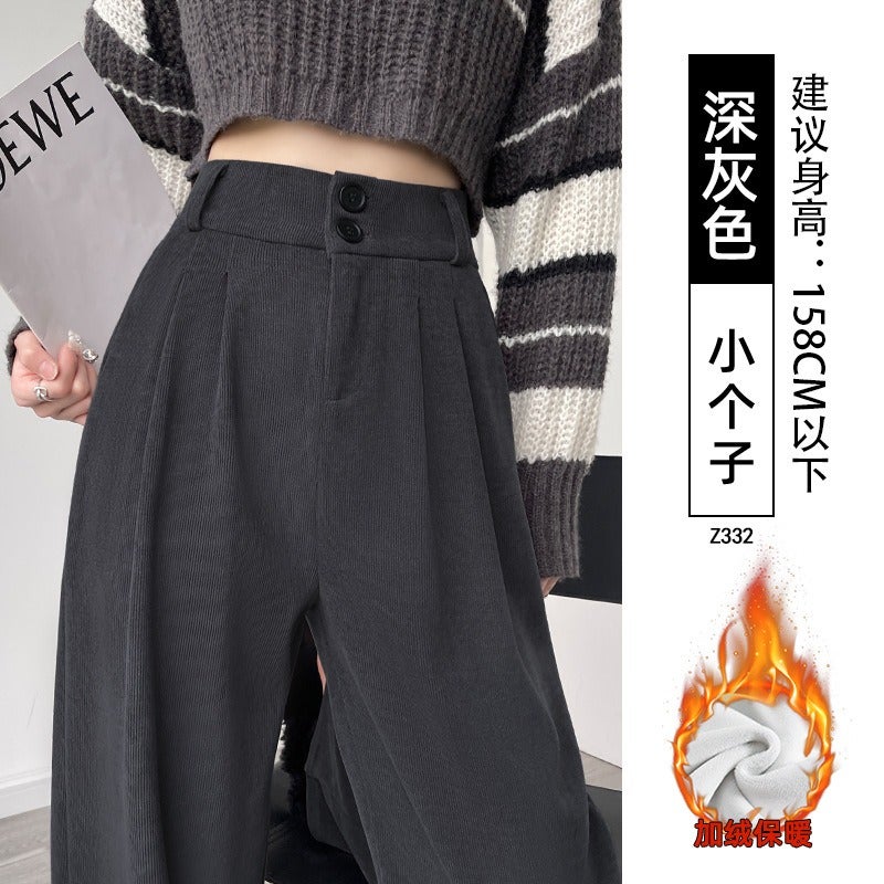 Black Straight-Leg Trousers for Women 2026 New Arrival High-Waist Flowy Wide-Leg Pants