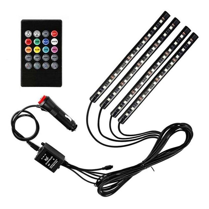 Car Interior LED Flashing Light Strips with Remote Control (4,7 Variable Color)