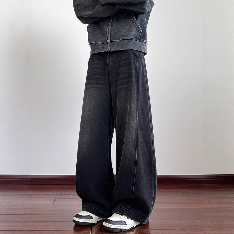 Unisex Classic Denim Jeans Loose Fit Daily Outdoor Wear - Image 3