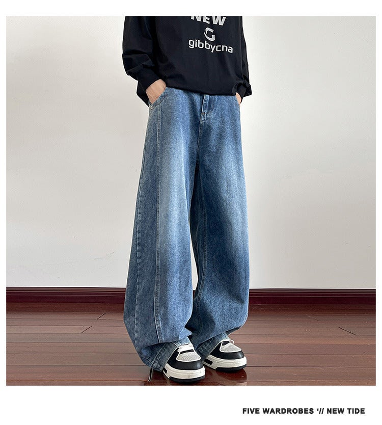 Unisex Classic Denim Jeans Loose Fit Daily Outdoor Wear - Image 1