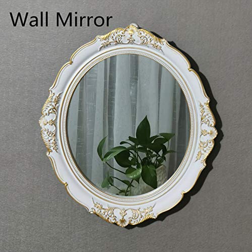 Yamfurga Decorative Hanging Wall Mirror, Vintage Multi-Functional Display, Jewelry & Vanity Trays, Serving Trays, 13" W x 15" L, Golden White - Image 2