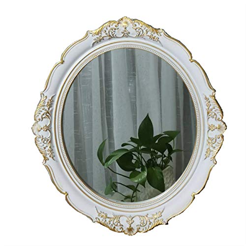 Yamfurga Decorative Hanging Wall Mirror, Vintage Multi-Functional Display, Jewelry & Vanity Trays, Serving Trays, 13" W x 15" L, Golden White - Image 1