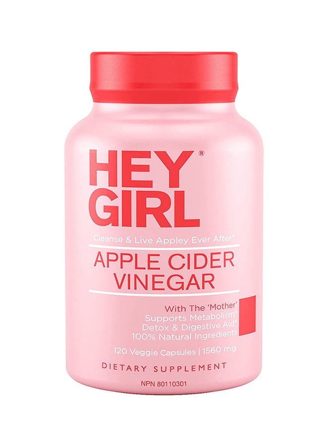 HEY GIRL NUTRITION التغذية خل التفاح 120 كبسولة نباتية - Image 3