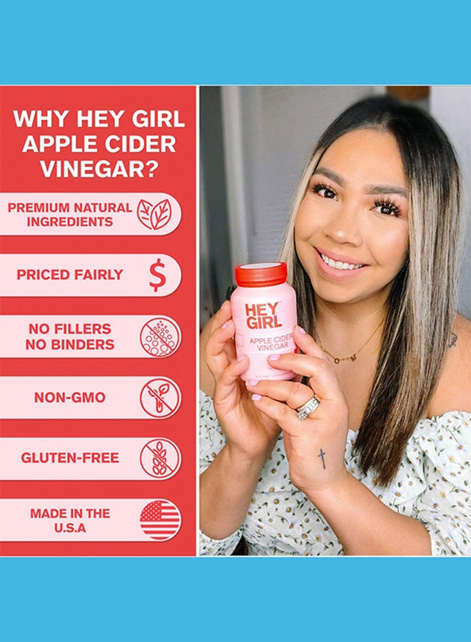 HEY GIRL NUTRITION التغذية خل التفاح 120 كبسولة نباتية - Image 4