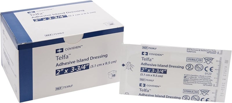 COVIDIEN 7539Lf Telfa Island Wound Dressing Latex Free Sterile Gauze 2 X 334 Adherent 50per Box 7539Lf by - Image 1