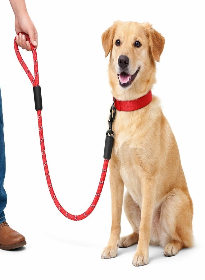 Zigly Lifestyle Reflective Rope Dog Leash - M (15mm) - Red | Durable Training Rope Leash for Medium Dogs| Lightweight, Comfortable Grip Strong Leash for Daily Walks - Image 1