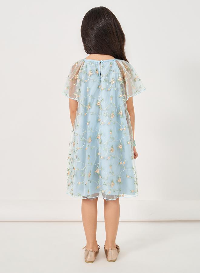 Styli Floral Overlay Dress  - Image 4